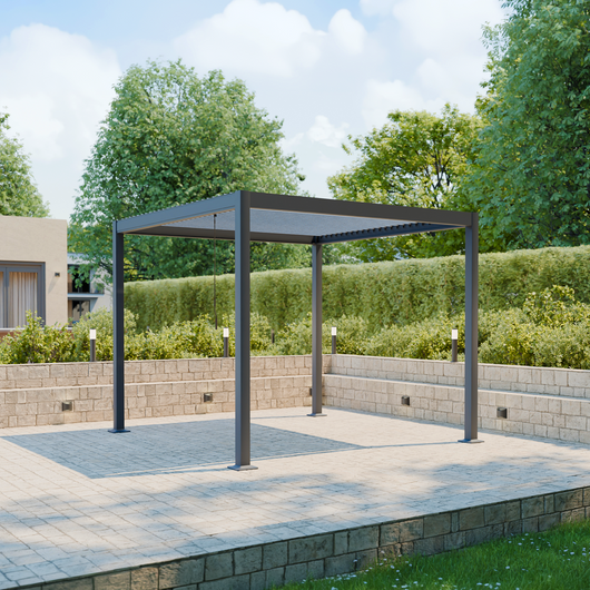 Pergola bioclimatica 3x3m in alluminio e acciaio con lamelle