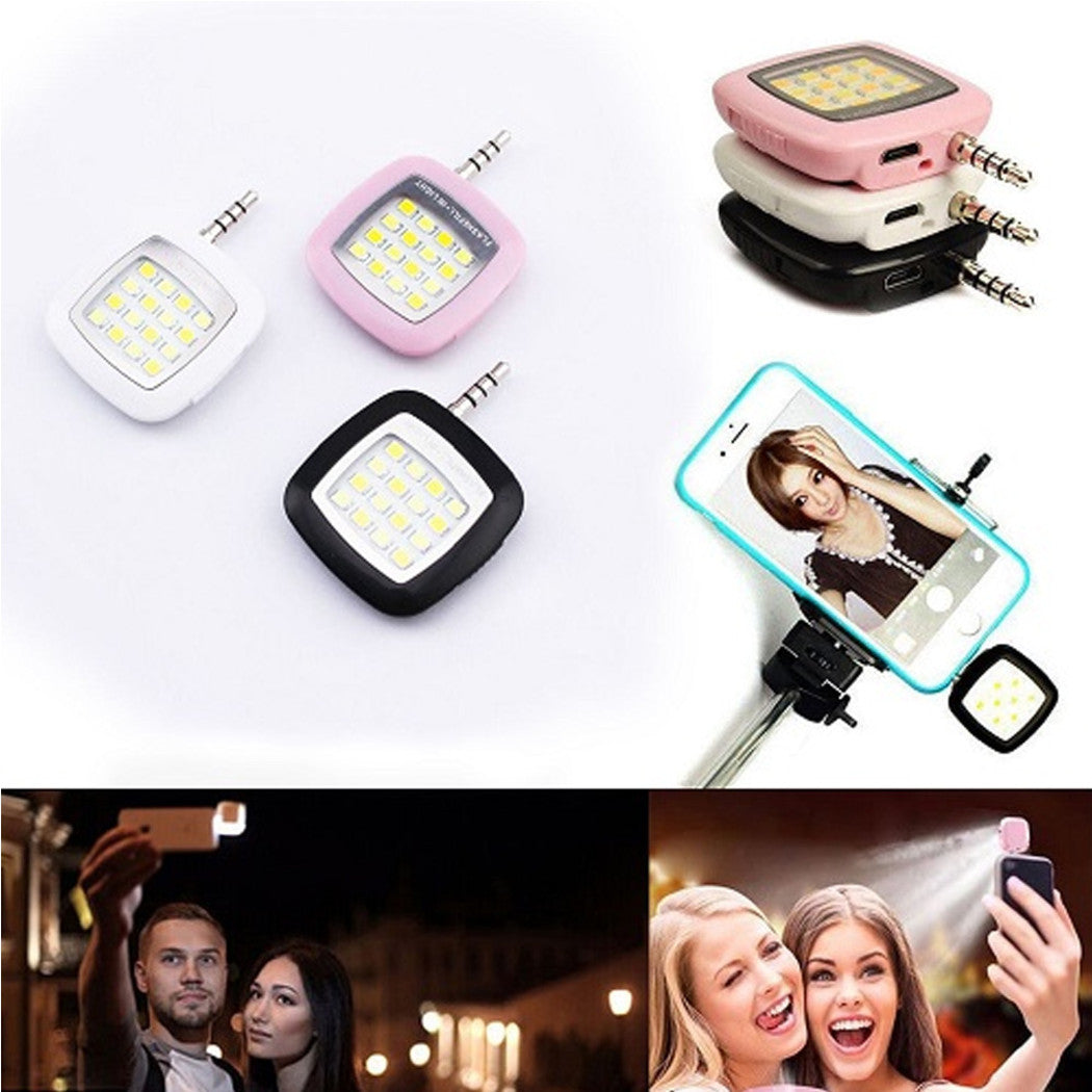 Trade Shop - Flash Portatile 16 Led Light Selfie Luce Fotocamera Android Ios Smartphone -