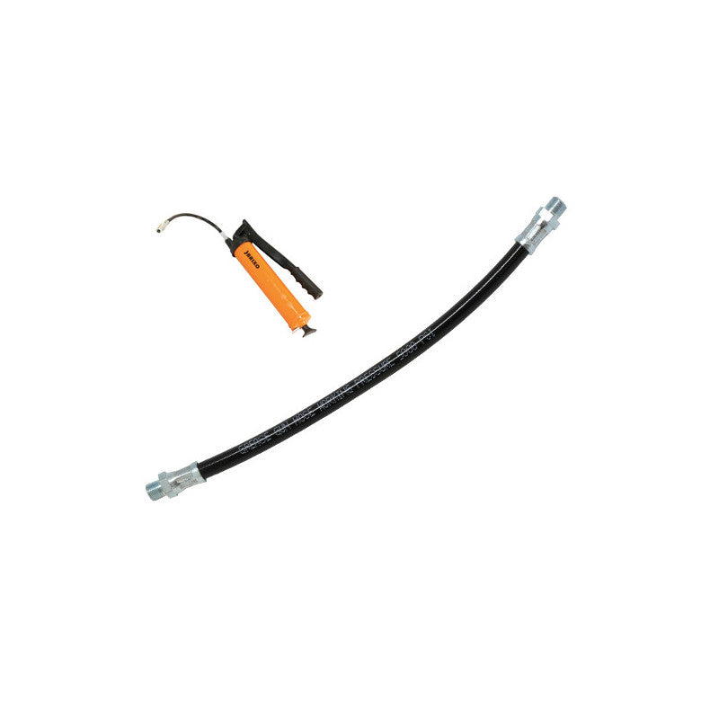 Flessibile Brixo per ingrassatori – Lunghezza 300 mm – Nylon ad alta pressione – Raccordi in acciaio – Brixo