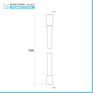 Flessibile doccia nero opaco 150 cm antitorsione in PVC