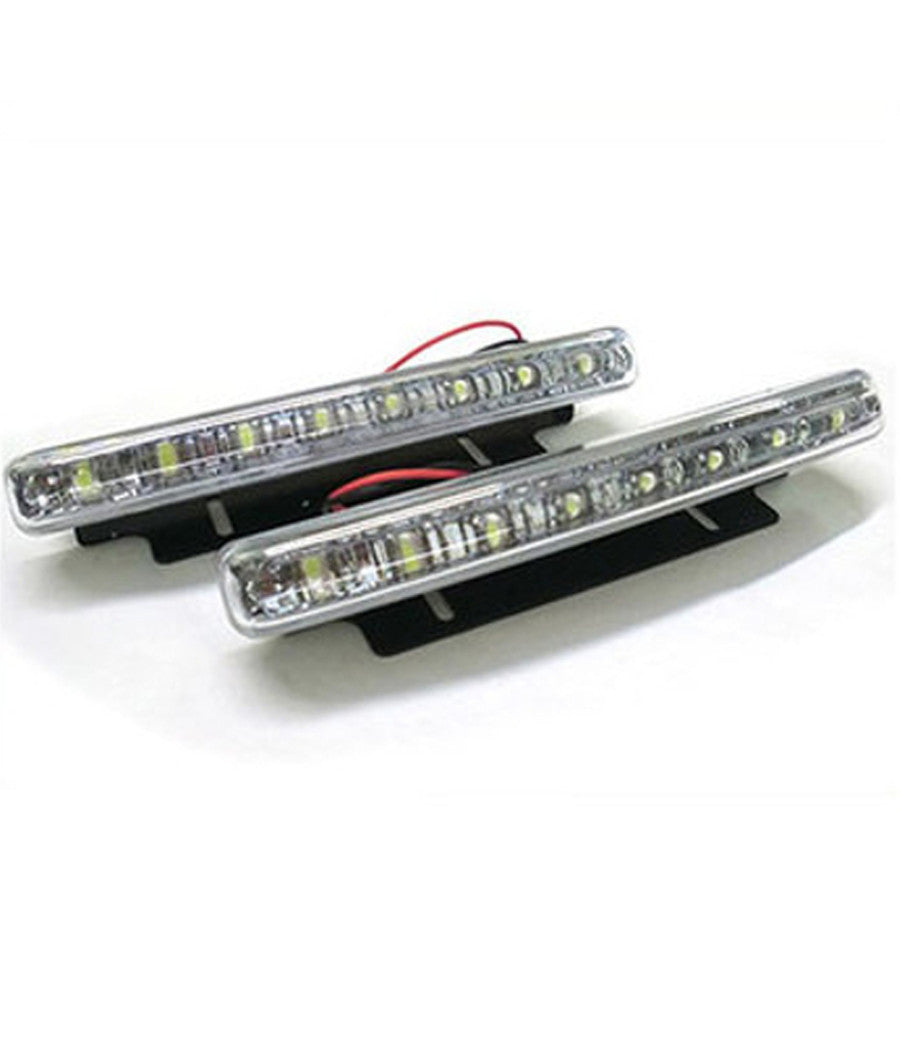 Luci Auto 8 Led Per Fanale Daytime - Diurne Waterproof Dc 12v Paraurti Auto         