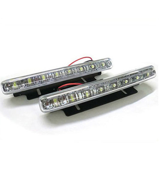 Luci Auto 8 Led Per Fanale Daytime - Diurne Waterproof Dc 12v Paraurti Auto         