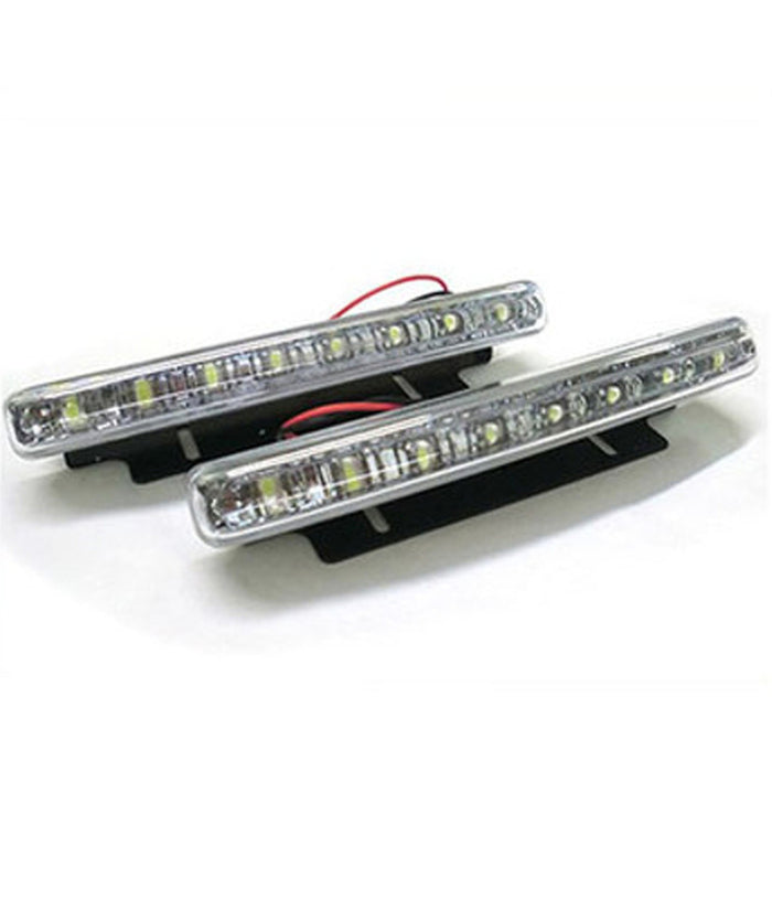 Luci Auto 8 Led Per Fanale Daytime - Diurne Waterproof Dc 12v Paraurti Auto         