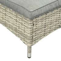 Set Lettini Prendisole con Tavolino da Giardino, Set da Giardino 3 Pezzi, Rattan Sintetico e Metallo, Grigio