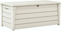 Baule da Giardino Brightwood, 454L, Effetto Legno, Bianco, 145x69,7x60,3H cm