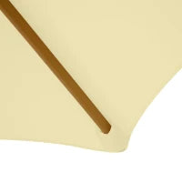 Ombrellone da Giardino 2.5x2.3 m a 6 Stecche in Legno Laccato e Poliestere, Beige