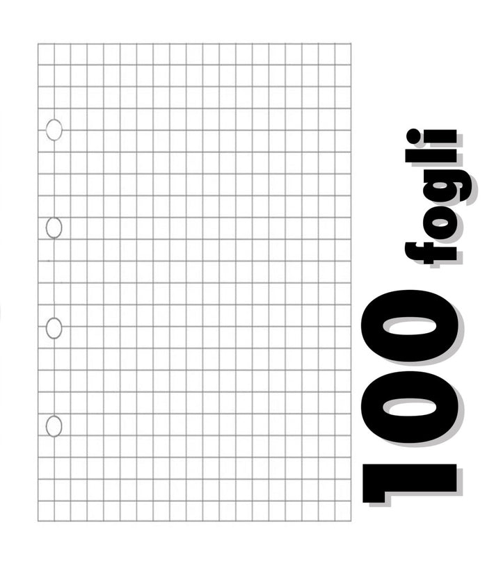 Fogli Forati Per Quaderni Ad Anelli Quaderno A4 A Quadretti Ricambi Raccoglitore         