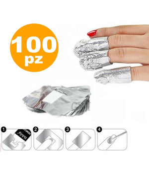 Fogli In Alluminio Con Spugna Per Rimozione Smalto Gel Semipermanente Nail Art         