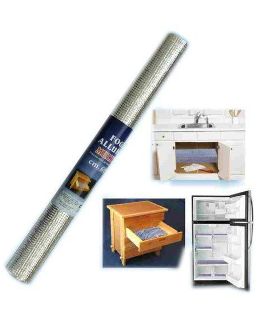 Foglio Alluminio Multifunzione Cucina Tappeto Protezione Mensole 60x200cm         