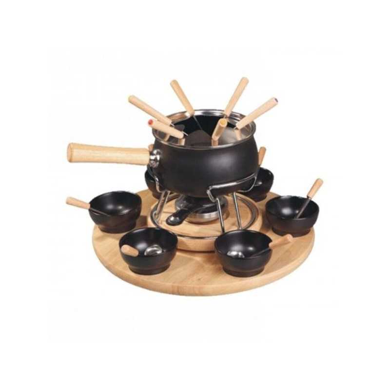 Fonduta Smaltata Nera Opaca Set pz.25 Eva