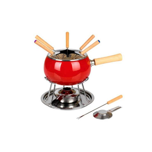 Fonduta Smaltata Rossa Set pz.12 Eva