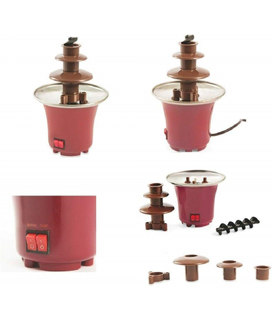 Fontana Cascata Di Cioccolato Fonduta Formaggio Antiaderente Dolce Festa Party         