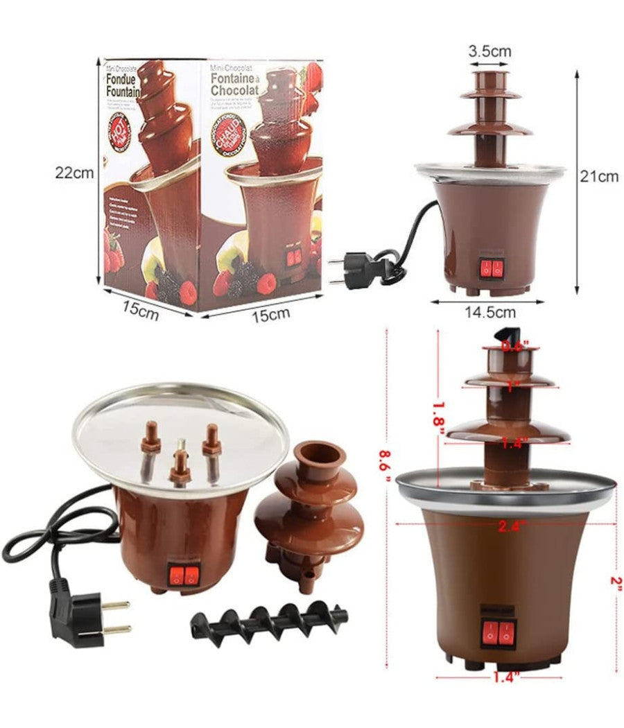 Fontana Cascata Di Cioccolato Fonduta Formaggio Antiaderente Dolce Festa Party         