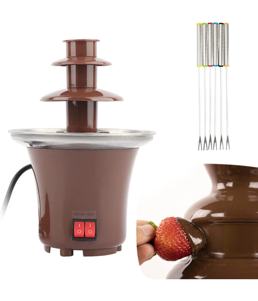 Fontana Cascata Di Cioccolato Fonduta Formaggio Antiaderente Dolce Festa Party         