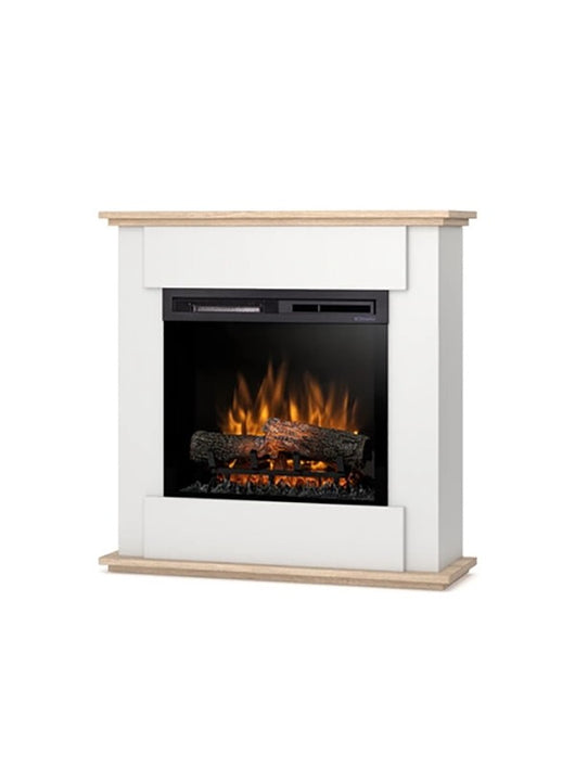 Caminetto Elettrico da pavimento A Libera Installazione A LED 23' Bianco opaco - Rovere chiaro  -FONTE