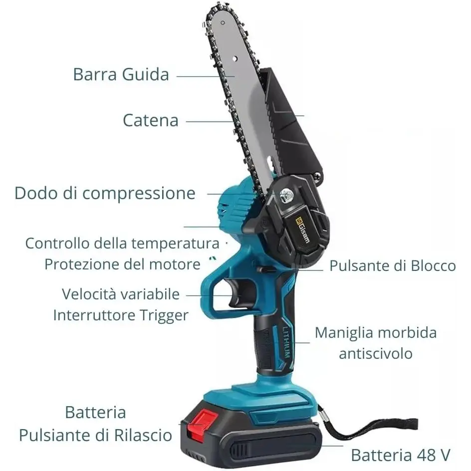 Forbice da Potatura a Batteria, Motosega a Batteria 6 Pollici incluso