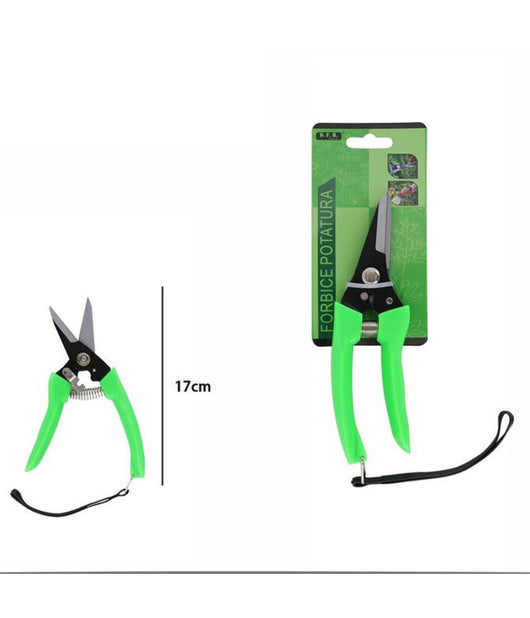 Forbici Per Potatura Giardino Piante Manico Antiscivolo Molla Di Richiamo 17 Cm         