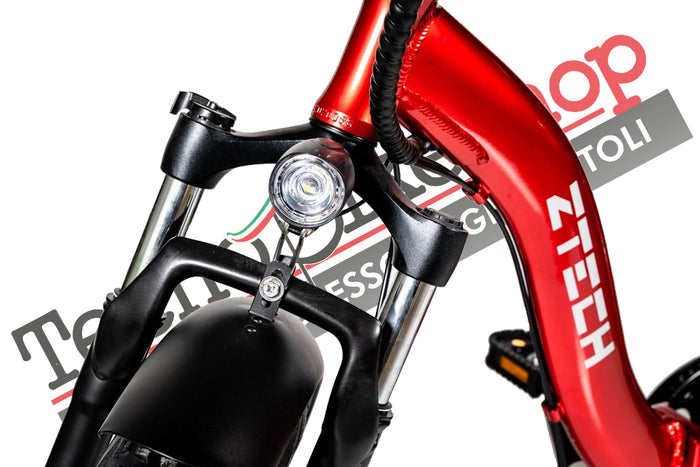 Bicicletta Elettrica Pieghevole Z-Tech ZT-89-E Folding Etna 250W 36V 10.4Ah Batteria Litio-Rosso