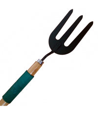Forchetta In Acciaio Manico Legno E Gomma Raccogli Terra Giardinaggio Giardino         