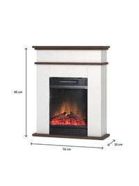 Caminetto Elettrico da pavimento A Libera Installazione A LED Bianco opaco - Rovere - FORI