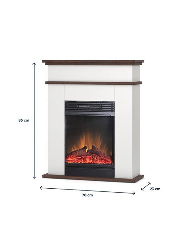 Caminetto Elettrico da pavimento A Libera Installazione A LED Bianco opaco - Rovere - FORI