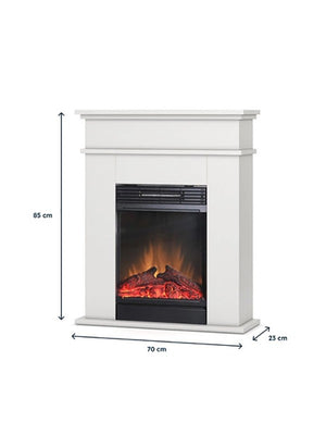Caminetto Elettrico da pavimento A Libera Installazione A LED Bianco opaco - FORI