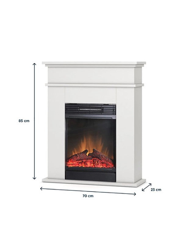 Caminetto Elettrico da pavimento A Libera Installazione A LED Bianco opaco - FORI