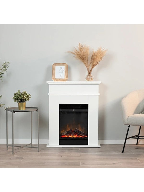 Caminetto Elettrico da pavimento A Libera Installazione A LED Bianco opaco - FORI