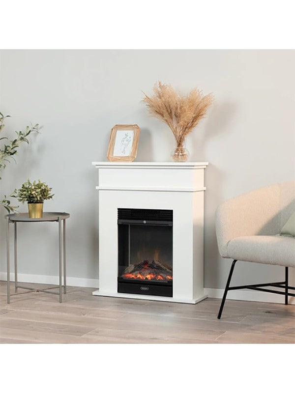 Caminetto Elettrico da pavimento A Libera Installazione A LED Bianco opaco - FORI