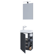 Forma di Ezooza Mobile Sospeso con lavabo in ceramica di alta qualità e specchio, Antracite ,