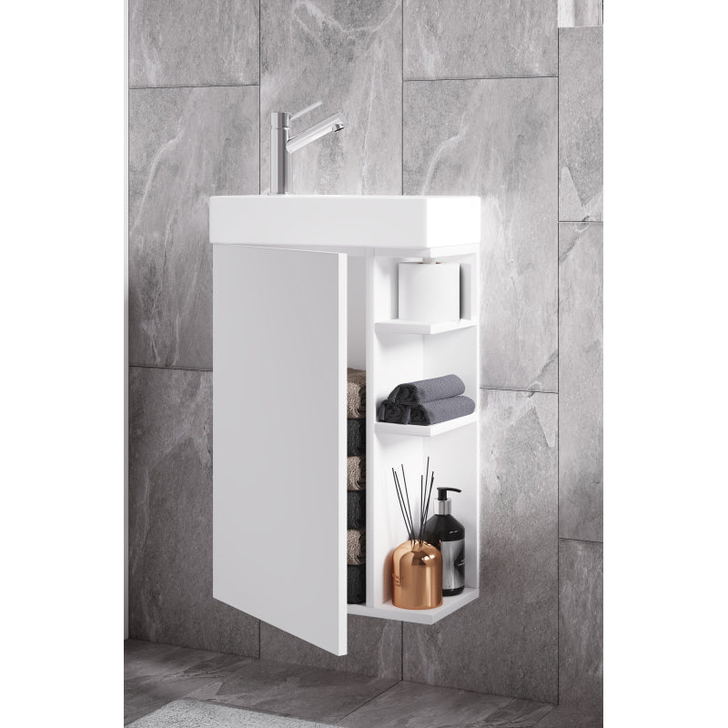 Forma di Ezooza Mobile Sospeso con lavabo in ceramica di alta qualità, Bianco ,