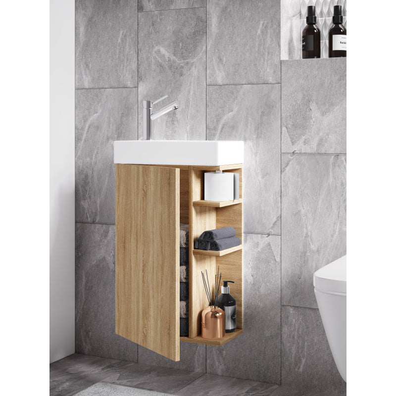 Forma di Ezooza Mobile Sospeso con lavabo in ceramica di alta qualità, Rovere Sonoma ,