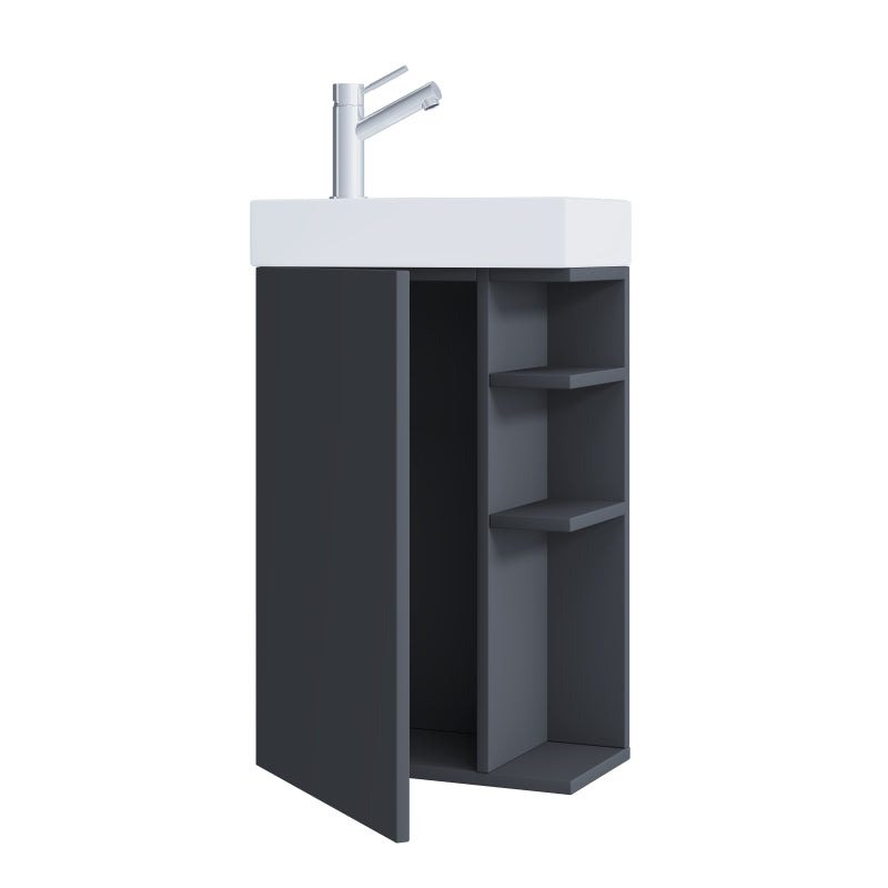 Forma di Ezooza Mobile Sospeso con lavabo in ceramica di alta qualità, Antracite ,