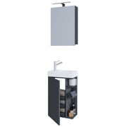 Forma di Ezooza Mobile Sospeso con lavabo in ceramica di alta qualità ed armadietto a specchio, Antracite ,
