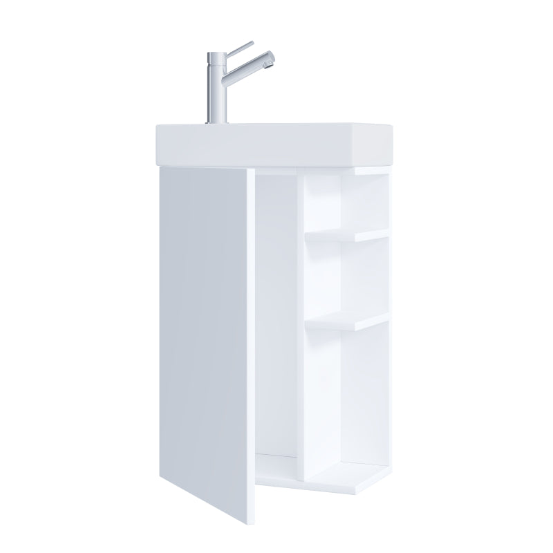 Forma di Ezooza Mobile Sospeso con lavabo in ceramica di alta qualità, Bianco ,