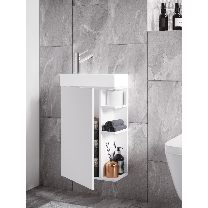 Forma di Ezooza Mobile Sospeso con lavabo in ceramica di alta qualità, Bianco ,