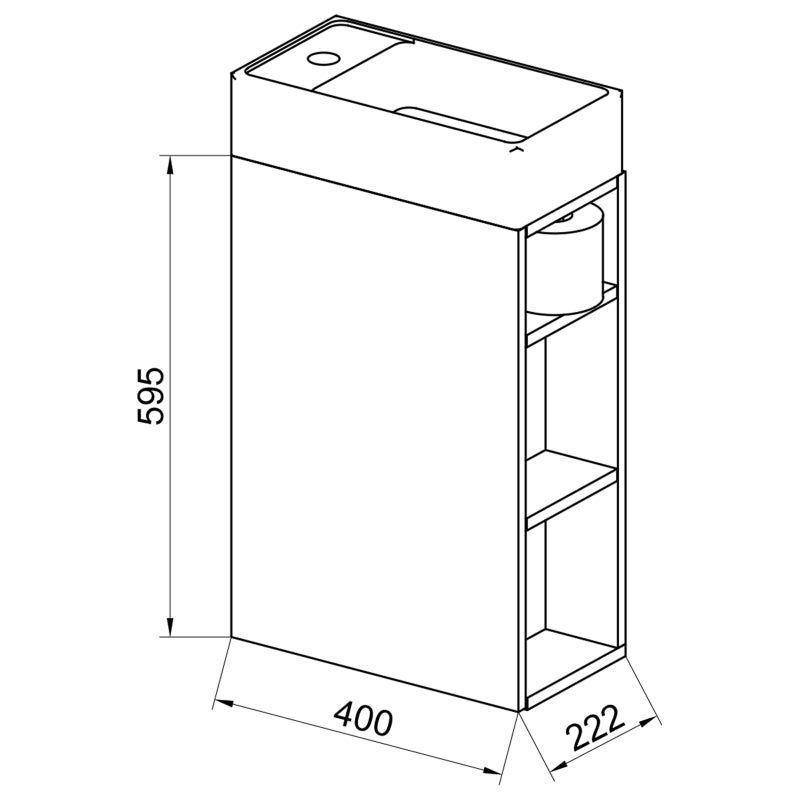 Forma di Ezooza Mobile Sospeso con lavabo in ceramica di alta qualità, Bianco/Rovere ,