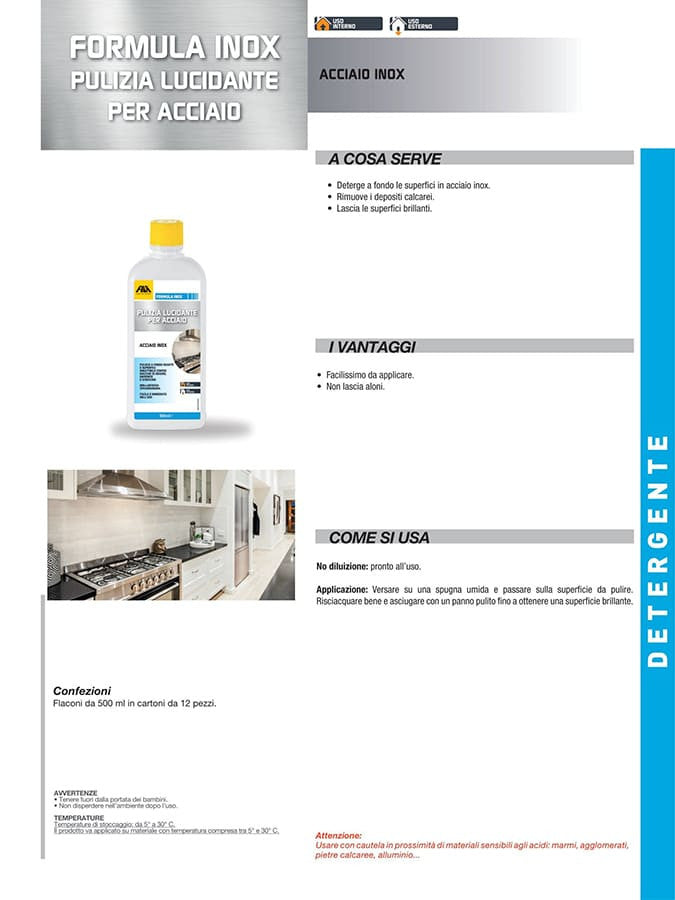 Formula Inox Ml.500 Lucidante Per La Pulizia Dell'acciaio
