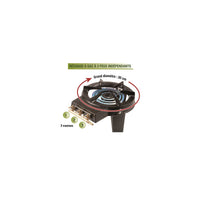 ProBache - Fornello a gas in ghisa con 3 rubinetti in ottone