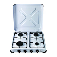 Fornello gas gpl Vigor, con coperchio, fuochi 4