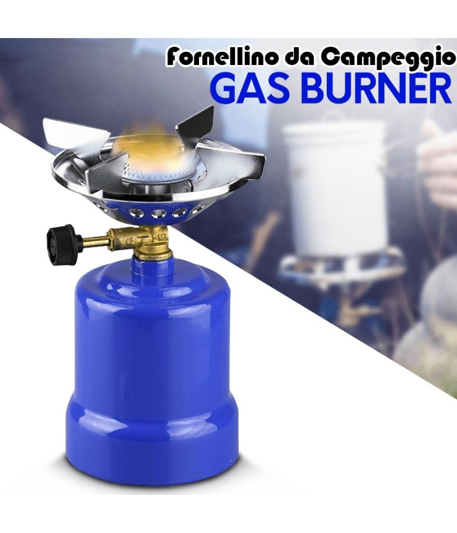 Fornello Gas Portatile Fornellino Per Campeggio Camping Da Viaggio Di Emergenza         