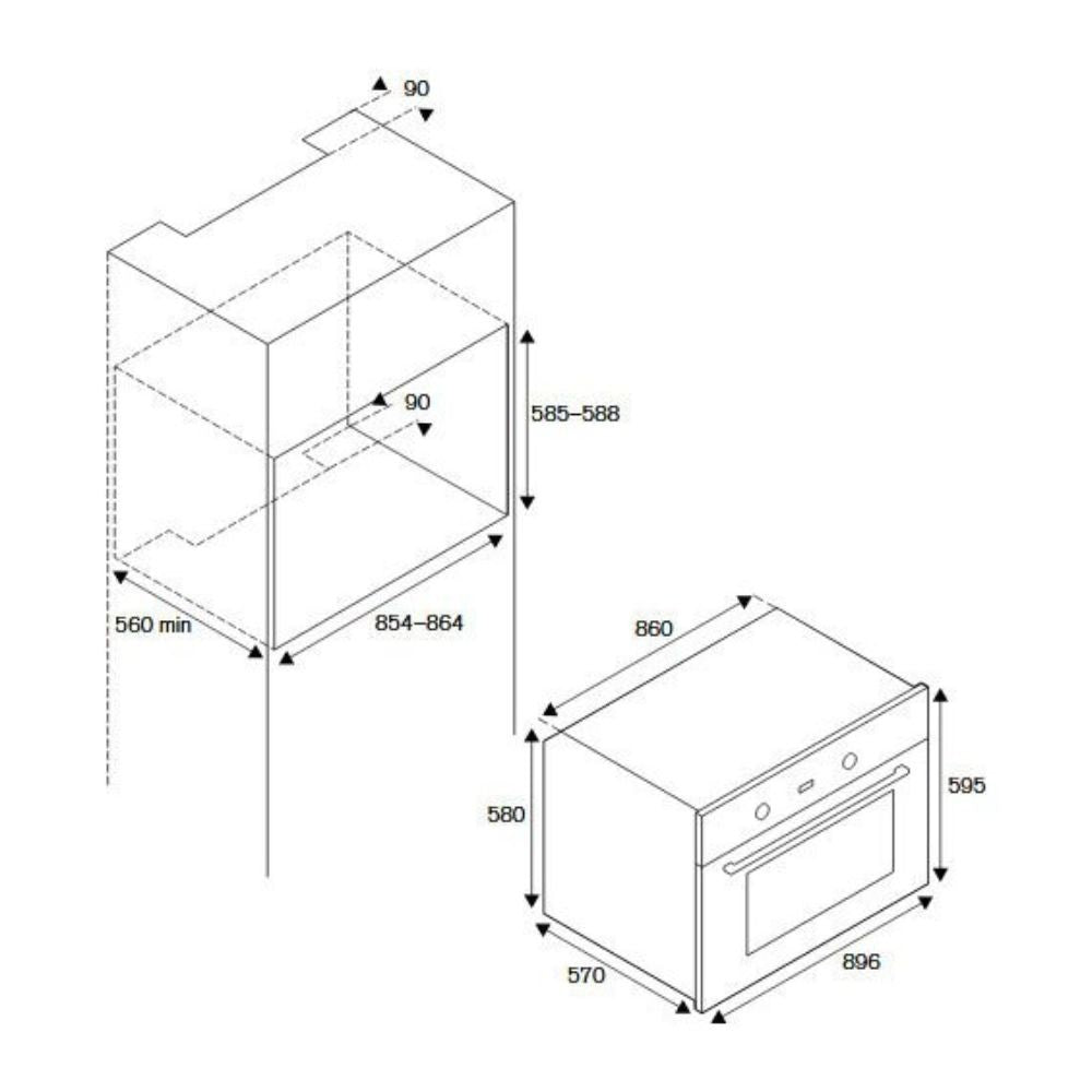 Forno elettrico da incasso 90 cm ventilato LA GERMANIA F969LAGEKXT inox