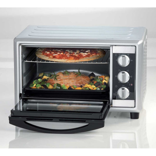 Forno elettrico ventilato 25L - Doppio vetro - Max 230° - 1500W - 6 posizioni cottura - Timer 60min