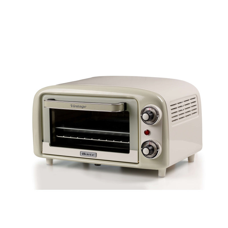 Forno Elettrico Vintage 800W - Capacità 10L - Doppio vetro - Retrò - Beige