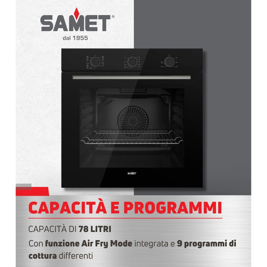 Forno multifunzione nero friggitrice ad aria Pales classe A Samet