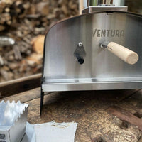 Forno per Pizza e pane Ventura "Ibrido" alimentato a Legna, gas o pellet. In acciaio inox. Temperatura massima 500C°