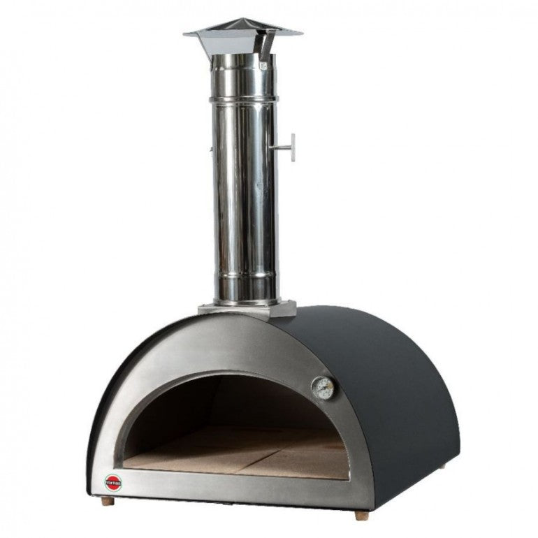Forno per Pizza e pane Ventura "Solo" alimentato a legna. In acciaio inox. Temperatura massima 500C°