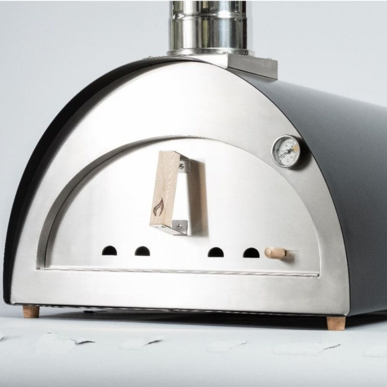 Forno per Pizza e pane Ventura "Solo" alimentato a legna. In acciaio inox. Temperatura massima 500C°