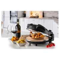 Forno Pizza - 4 Minuti - Piastra in Pietra Refrattaria - 1200W - Bianco