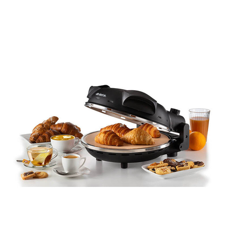 Forno Pizza - 4 Minuti - Piastra in Pietra Refrattaria - 1200W - Bianco